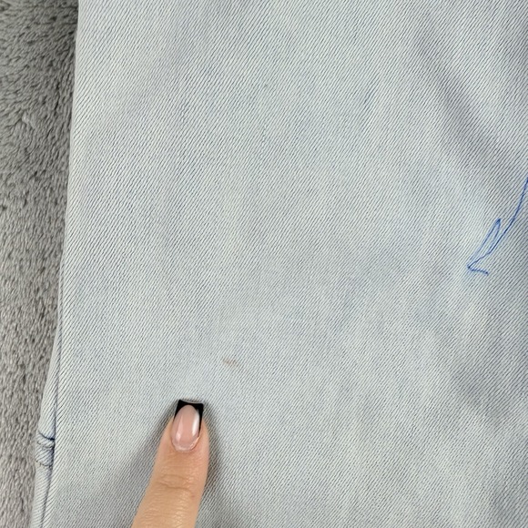 We The Free Jeans Womens 28x26 Blue Denim Super Flare Raw Fray Retro Bell Bottom - Picture 15 of 16